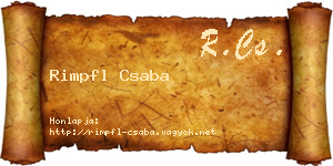 Rimpfl Csaba névjegykártya